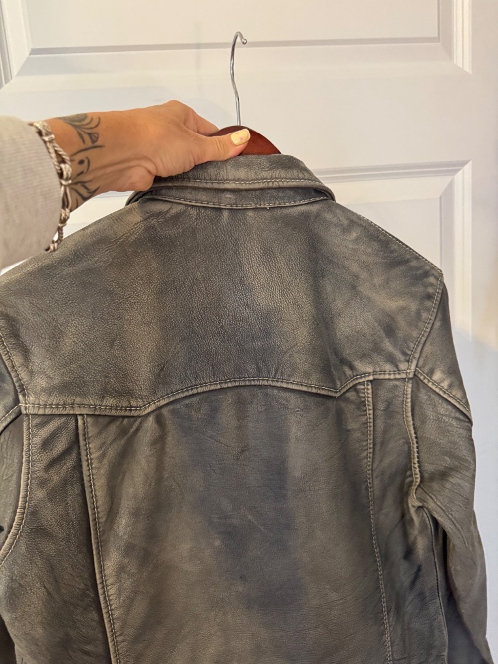 STS grey leather jacket - Picture 4 of 6